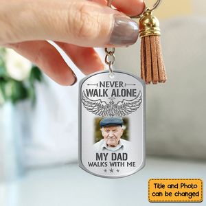 Gift For Loss Dad Loss Mom Memorial Upload Photo Stainless Steel Keychain