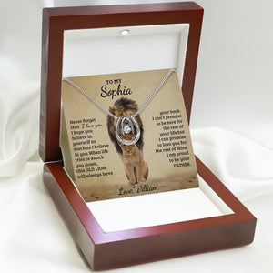 Personalized Proud Lion - Love Necklace