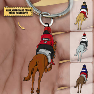 Personalized Equestrian Shaped Mica Keychain