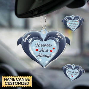 Dolphin Heart Personalized Couple Ornament