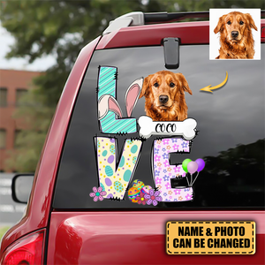 Personalized Easter Bunny LOVE Decal Gift For Dog Lovers