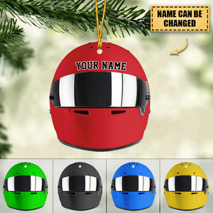 Drag Racing Helmet - Personalized Christmas Ornament