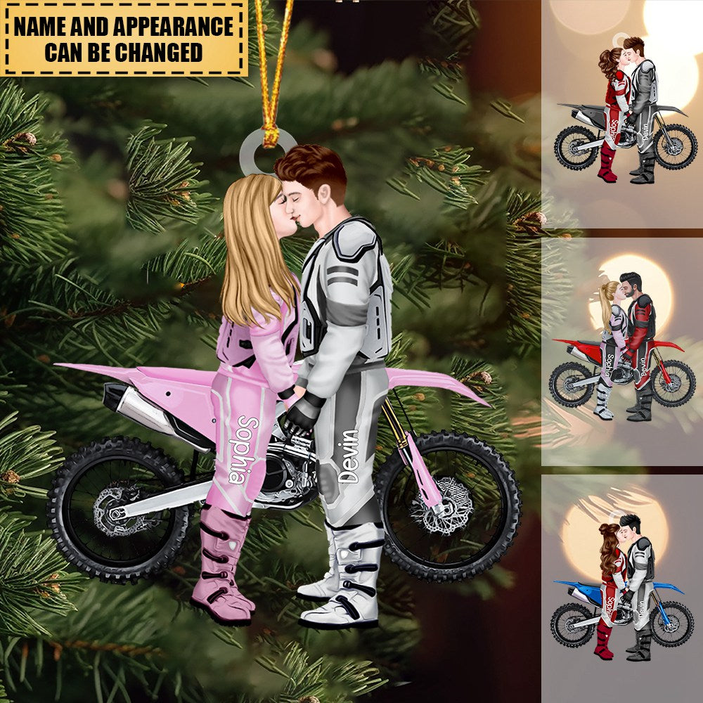 Personalized Motorcross Couple Ornament - Gift For Christmas