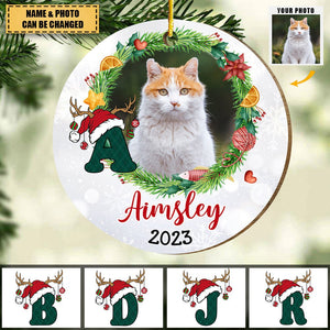 Personalized Pet Christmas Circle Ornament