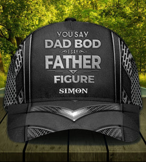 Gift For Father Father Figure Black And Silver Personalized Classic Cap - CP283PS07