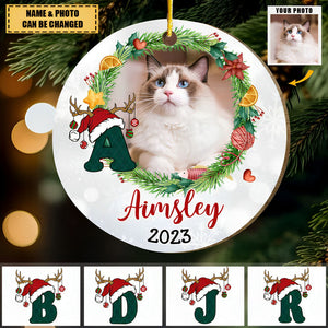 Personalized Pet Christmas Circle Ornament