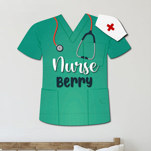 Personalized Nurse Uniform 2 Layers Wood Sign Gift For Her