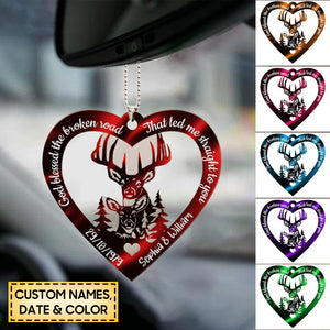 Hologram Heart With Buck And Doe Custom Acrylic Ornament