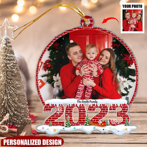 2023 Christmas Upload Photo - Personalized Custom Photo Mica Ornament - Christmas Gift For Family Members, Family