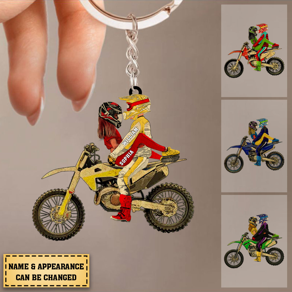 Personalised MX Dirt Bike Motorbike Oak Engraved Wooden Bauble 