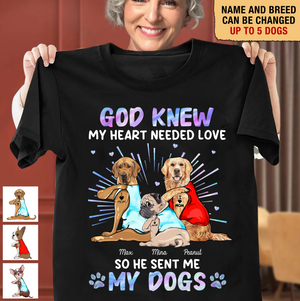 God Sent Me My Dogs Dog Personalized Shirt, Mother's Day Gift for Dog Lovers, Dog Dad, Dog Mom