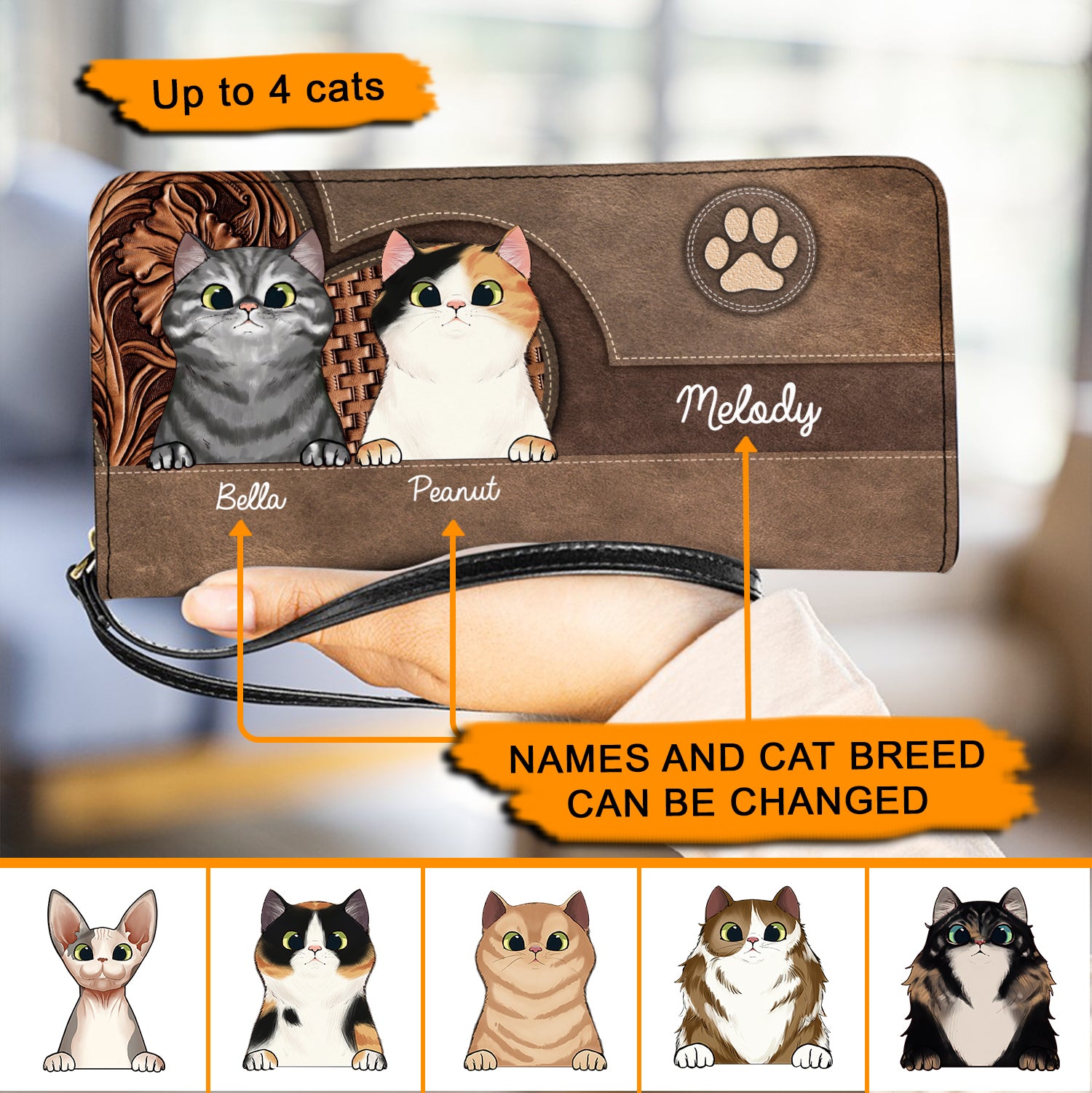 Cat Personalized Clutch Purse - PU003PS