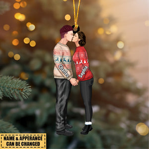 Personalized Christmas Gifts Custom Ornament For Couple Portrait, Firefighter, EMS, Nurse, Police Officer, Military