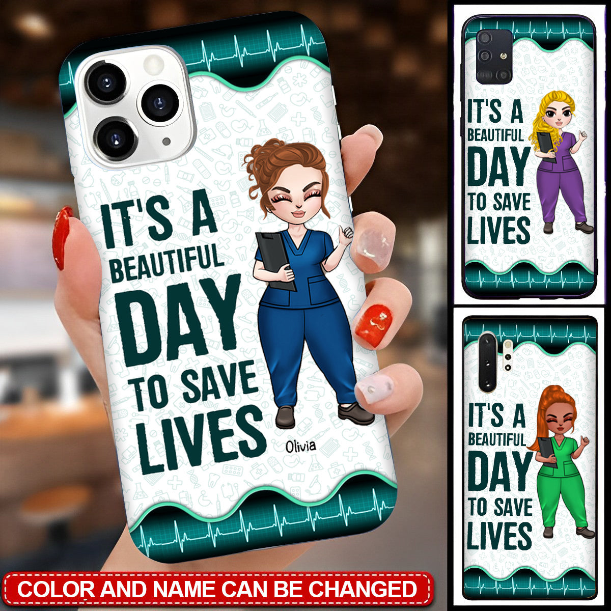 It's A Beautiful Day To Save Lives - Personalized Phone Case