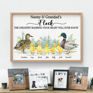 Flock The Greatest Blessing, Gift For Family, Personalized Poster, Duck Family Poster