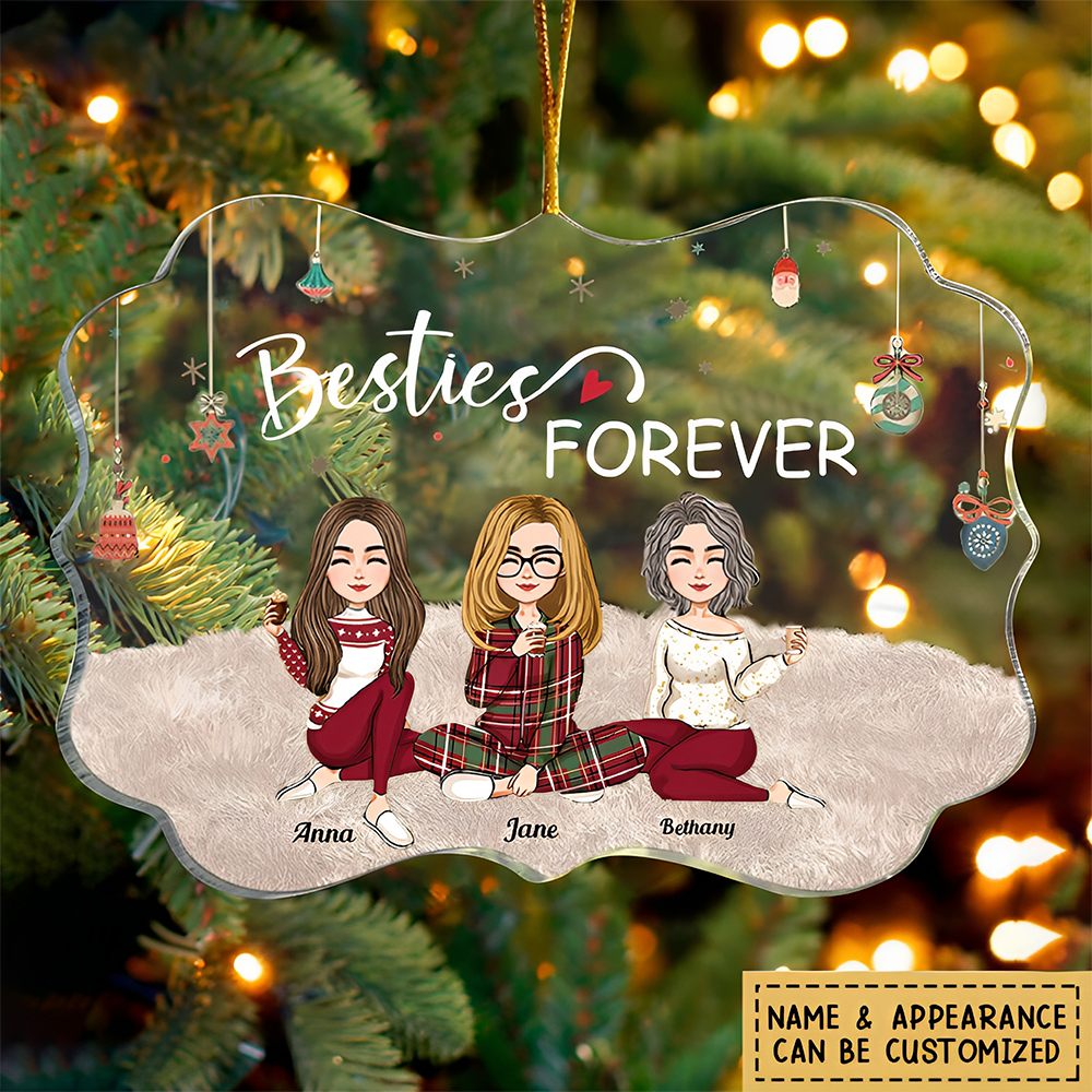 Besties Forever - New Version - Personalized Acrylic Ornament