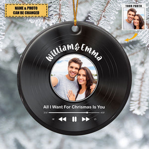 Custom Favorite Song - Personalized Photo Ceramic Ornament