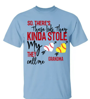 These Kids Kinda Stole My Heart - Personalized Custom T Shirt - Gift for Grandma/Nana/Mimi, Mom, Wife, Grandparent