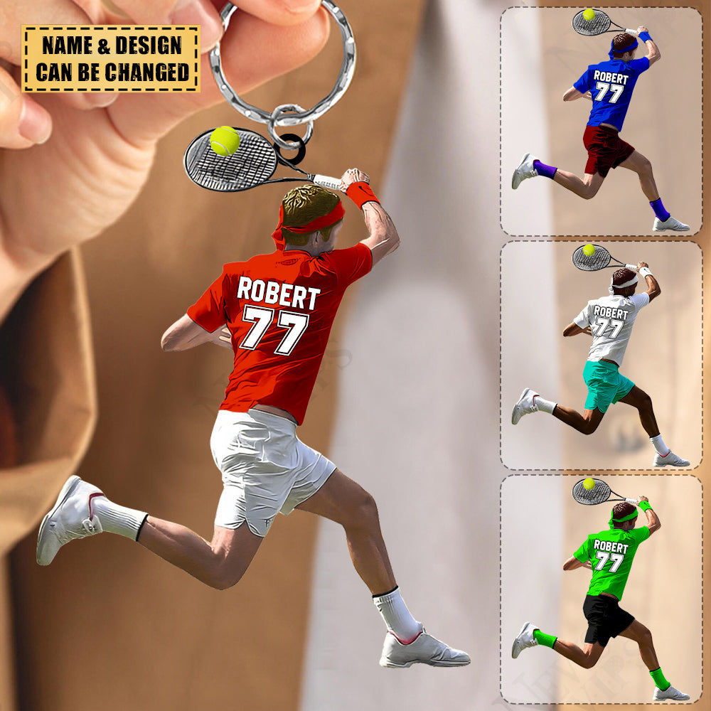 Personalized Tennis Player Acrylic Keychain For Tennis Lovers