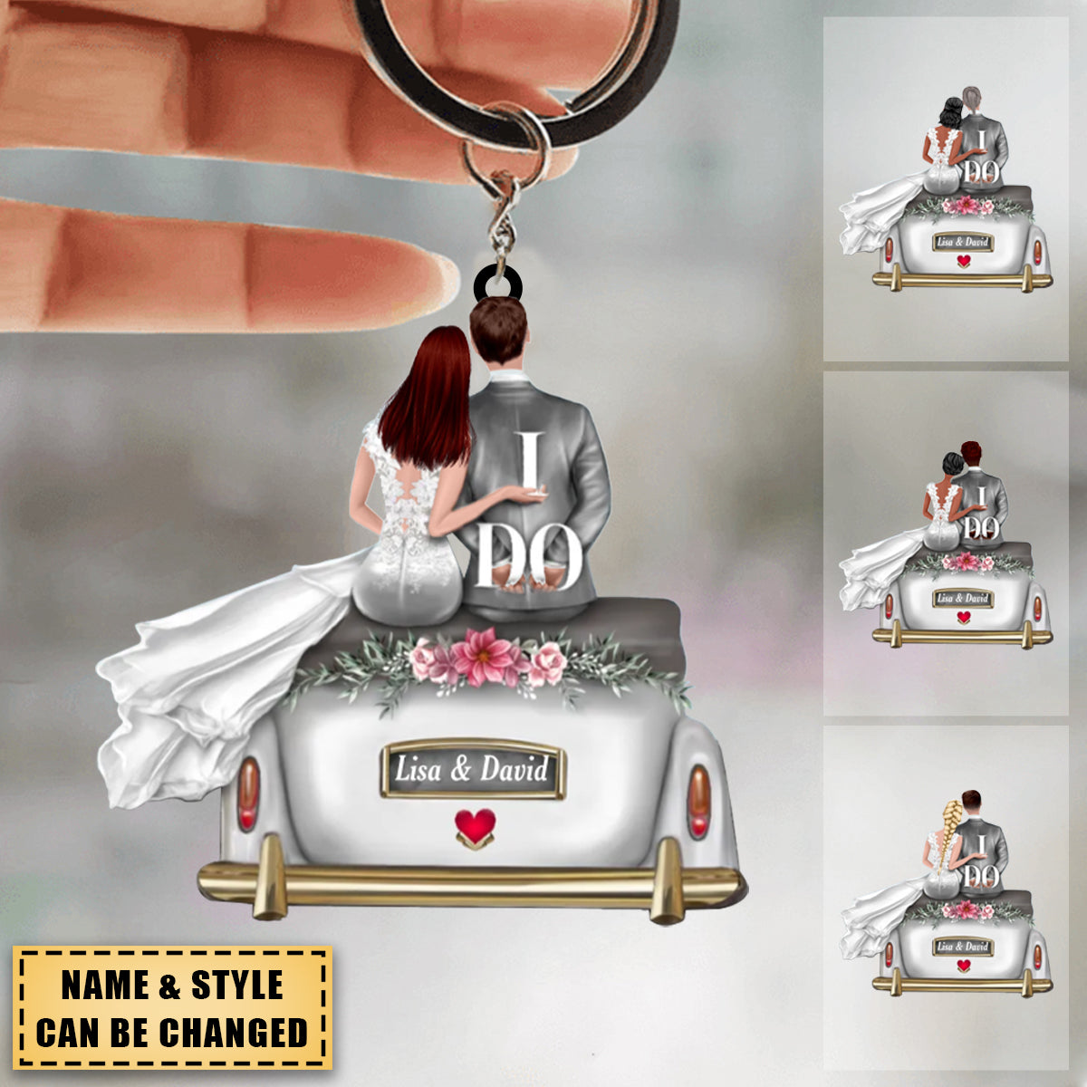 Wedding Couple - Personalized Keychain