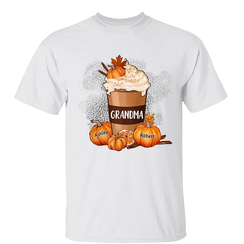 Grandma Mom Pumpkin Spice Latte Personalized Shirt