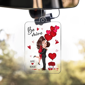 Be Mine Doll Couple Hugging Kissing Personalized Acrylic Ornament - Gift For Him Gift For Her