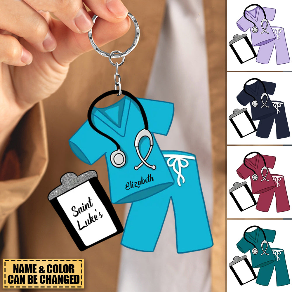 Personalized Mica Keychain - Gift For Nurse - Scrub Life