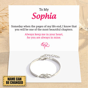 Keep Me in Your Heart Infinity Bracelet-Perfect Personalized Gift