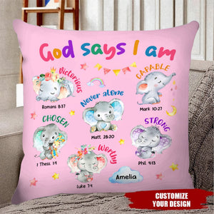 Gift For Granddaughter Elephant Gods Says I Am Pillow