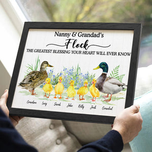 Flock The Greatest Blessing, Gift For Family, Personalized Poster, Duck Family Poster