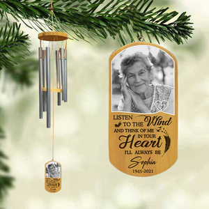 Listen To The Wind 2, Personalized Memorial Wind Chimes, Custom Photo Gifts, Memorial Gifts