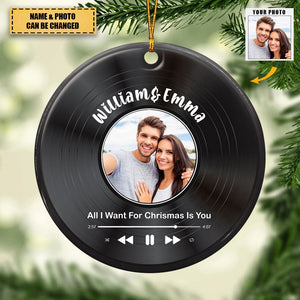 Custom Favorite Song - Personalized Photo Ceramic Ornament