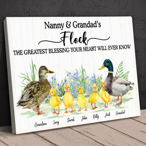 Flock The Greatest Blessing, Gift For Family, Personalized Poster, Duck Family Poster