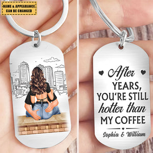 Drive Safe Handsome I Need You Here With Me - Gift Idea For Couple - Personalized Stainless Steel Keychain