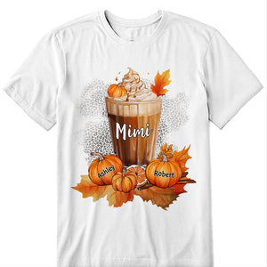 Grandma Mom Mimi Pumpkin Spice Latte Personalized Shirt