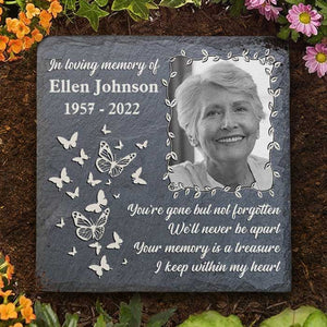 Your Memory Is A Treasure I Keep Within My Heart - Personalized Memorial Stone, Human Grave Marker - Upload Image, Memorial Gift, Sympathy Gift