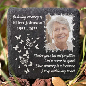 Your Memory Is A Treasure I Keep Within My Heart - Personalized Memorial Stone, Human Grave Marker - Upload Image, Memorial Gift, Sympathy Gift