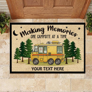 Making Memories One Campsite At A Time - Personalized Decorative Mat, Doormat