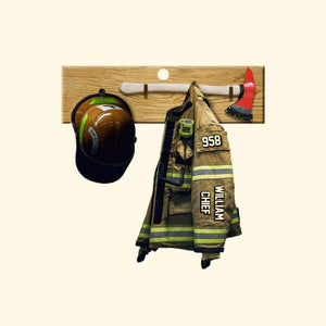 U.S Firefighter Uniform Name And Rank Personalized Cut Keychain Gift For Firefighter KCH-00030