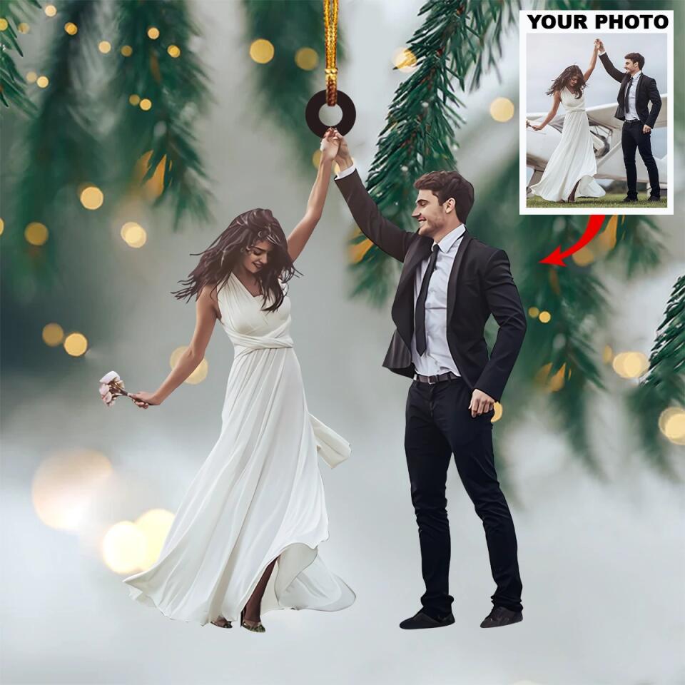 Christmas Gifts For Couple - Personalized Photo Mica Ornament - From Our First Kiss Till Our Last Breath