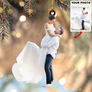 Christmas Gifts For Couple - Personalized Photo Mica Ornament - From Our First Kiss Till Our Last Breath