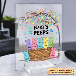 Personalized Acrylic Plaque - Gift For Grandma - Grandma's Peeps