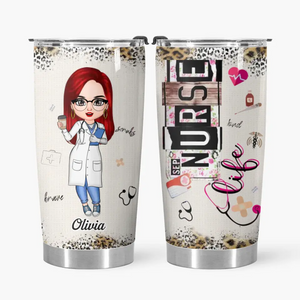 Personalized Tumbler - Gift For Nurse - Nurse Scrubs Angel