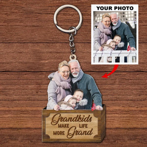 Personalized Custom Keychain - Grandkids Make Life More Grand