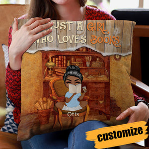 Girl Just A Girl Who Loves Books - Personalized Custom Pillowcase