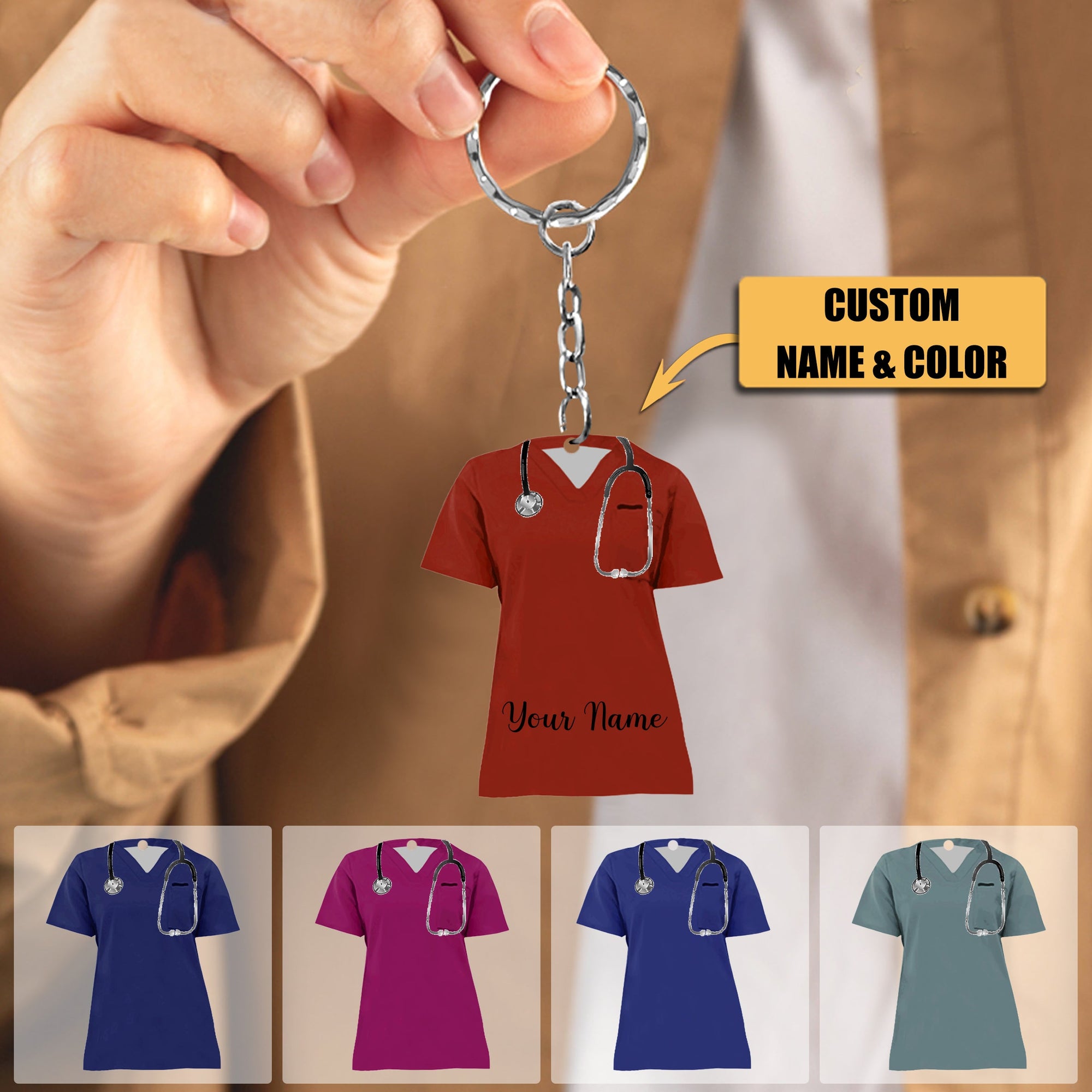 Nurse Uniform Personalized Acrylic Keychain