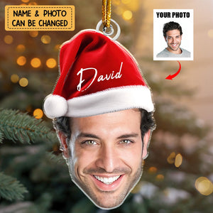 Funny Christmas Face - Personalized Photo Ornament