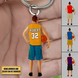 Personalized Basketball Player Acrylic Keychain For Basketball Lover