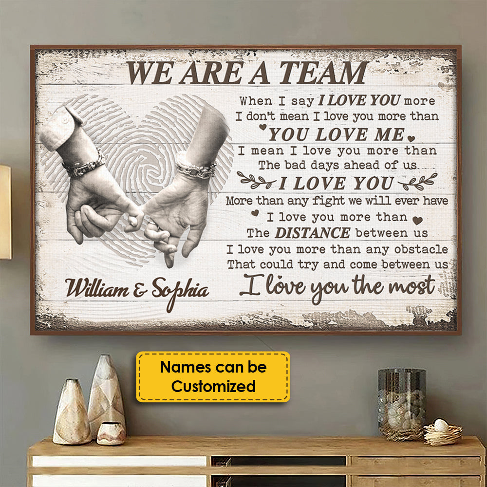 I love you more Anniversary gift Personalized gift One year