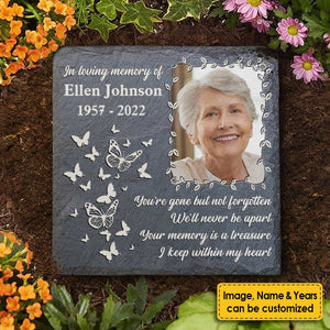 Your Memory Is A Treasure I Keep Within My Heart - Personalized Memorial Stone, Human Grave Marker - Upload Image, Memorial Gift, Sympathy Gift